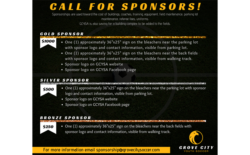 CALL FOR SPONSORS! 